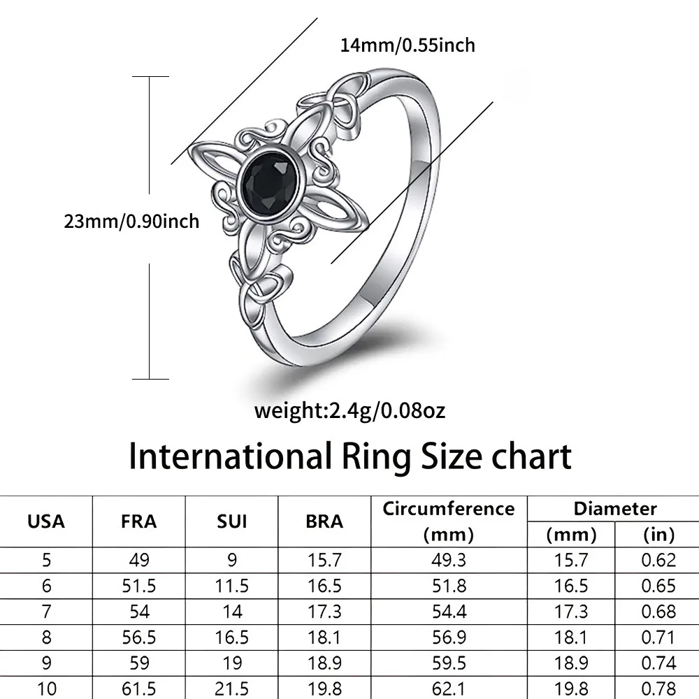 WOSIKATE خمر موضة الأسود خاتم زركونيا للنساء 925 الفضة والمجوهرات شخصية تموج ماجيك عقدة البنصر بالجملة