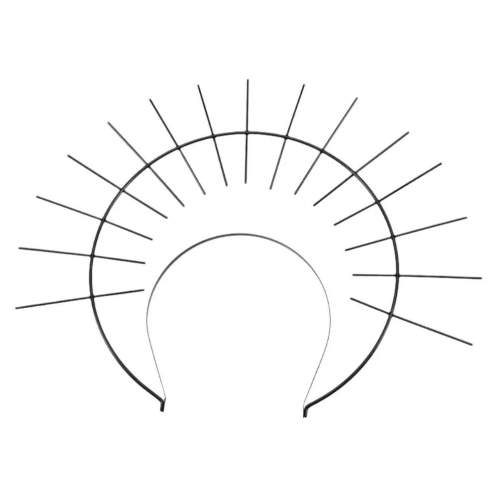 

Gothic Glory Sun Crown Lolita Black Color Spiked Headpiece Cross Baroque Style Renaissance Cosplay Headband Costume Accessories