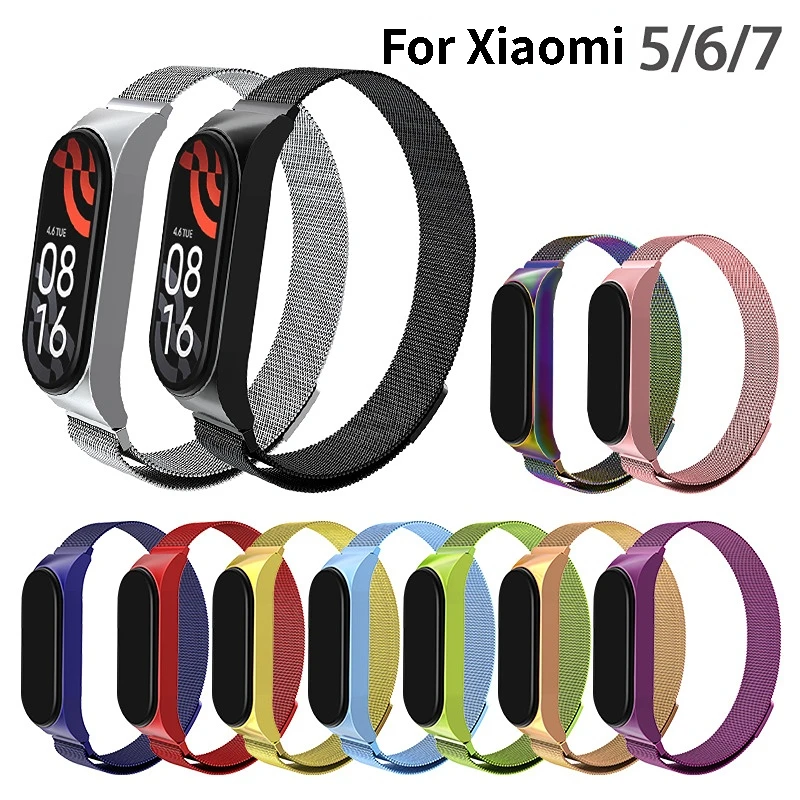 

NEW Mi band 7 Strap Metal for Xiaomi Mi Band 7 6 5 Bracelet Screwless All Series Xiaomi Mi Band 7 Correa Xiomi MiBand Wrist Band