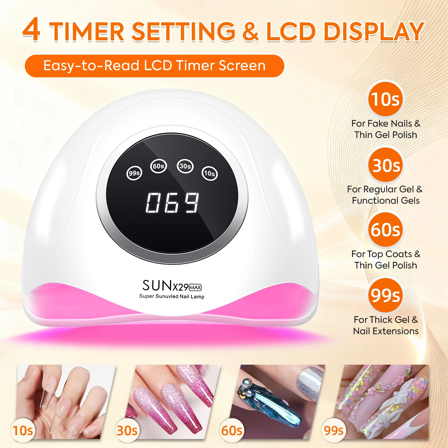 380W UV LED lampe à ongles 90 LED sèche-ongles avec bouton tactile lampe de manucure à séchage rapide UV pour Salon de manucure outils d'art des ongles