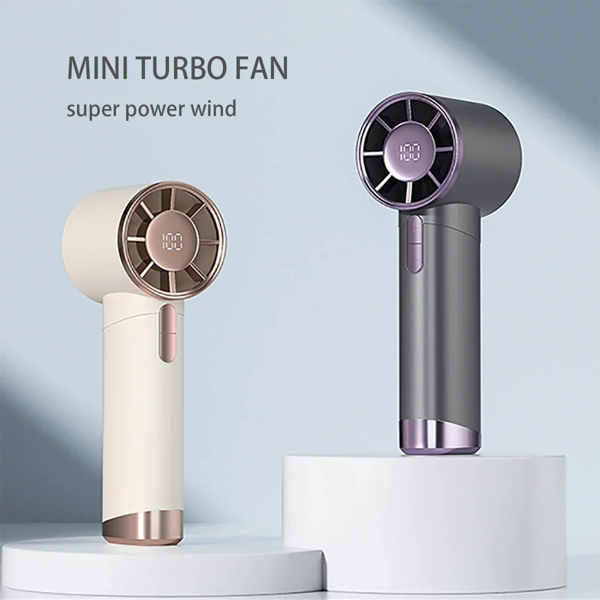 

Portable Handheld Fan Adjustable Speeds USB Rechargeable with LED Display Long-Lasting Cooling for Travel Outdoor Activities