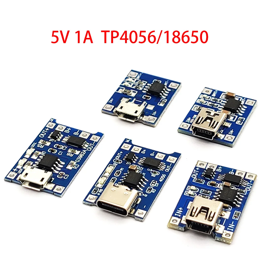 1個5v 1aマイクロUSB 18650タイプcリチウム電池充電ボード充電器モジュール保護デュアル機能tp4056 18650