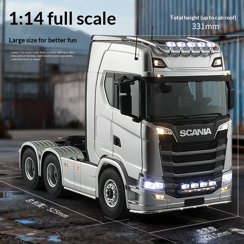 Profissional scania k770s liga caminhão reboque vermelho trator de controle remoto 1/14 modelo cabot
