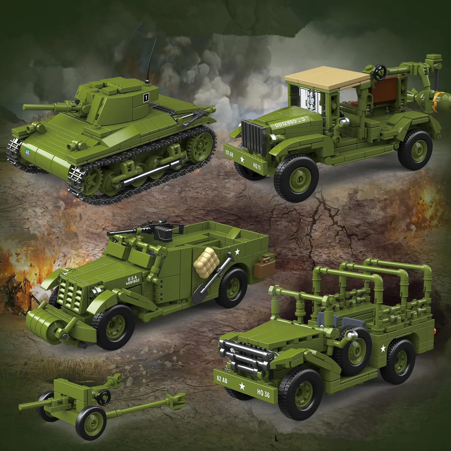 

Мировая война WW2 армия военные солдаты M3A1 скаут автомобиль доспехи модель автомобиля строительные блоки кирпичи детские игрушки подарок