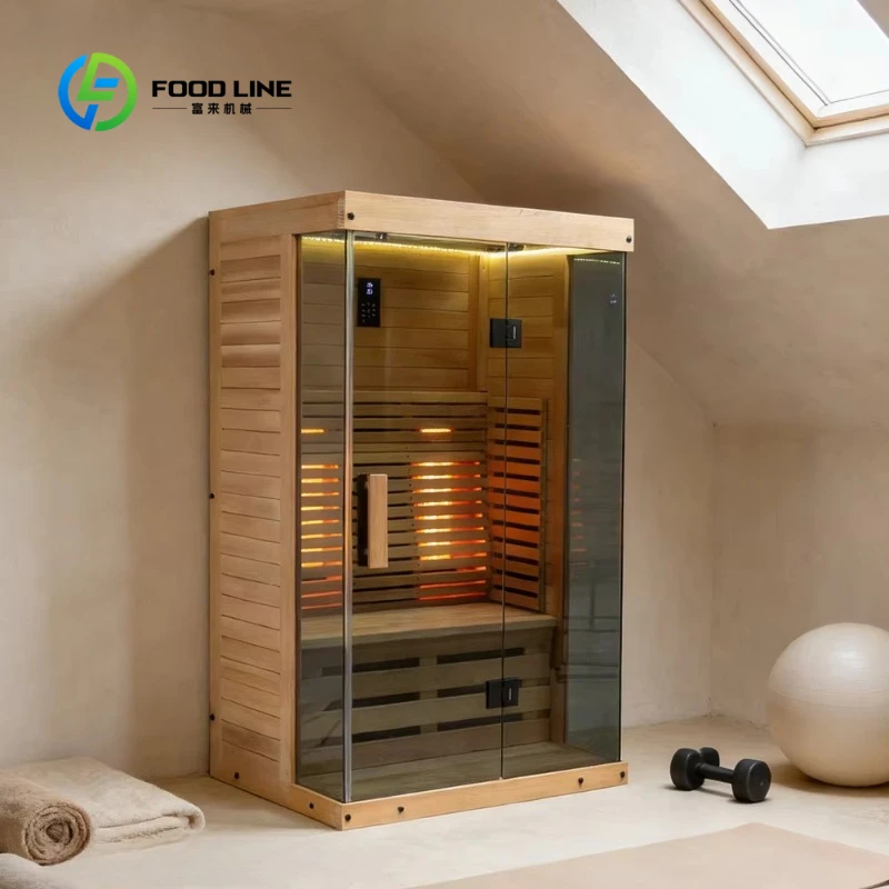 Customized Indoor Wooden Sauna Room 2 Person Traditional Sauna House Infrared with Bluetooth and Infrared Steam Sauna Room