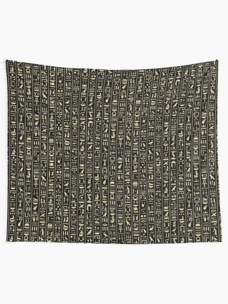 Black & Gold Hieroglyphics Tapestry Room Decor Korean Style Korean Room Decor Bedroom Decor Tapestry