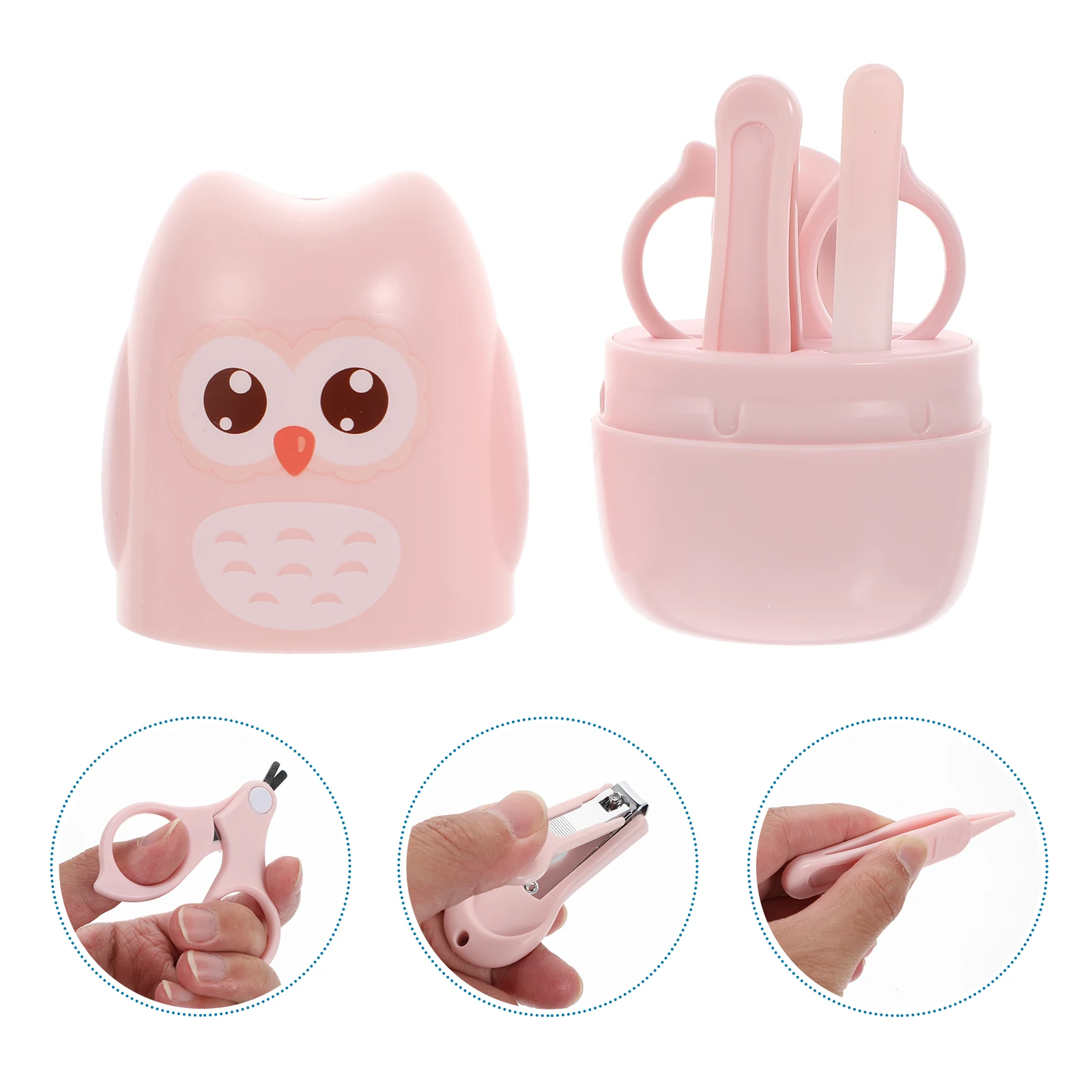 

Baby Nail Clipper Set Grooming Kit Stainless Steel Tweezers Scissors File Manicure Infant Toddler Storage Case