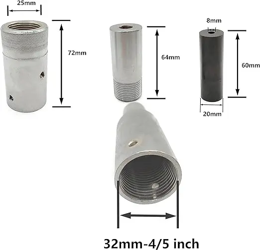 HOLDWIN 6/8/10x20x60mm boron carbide sand blasting nozzle with steel nozzle cover for sand blasting hose OD28mm