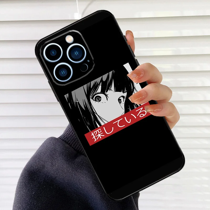 Sad Japanese Anime Aesthetic Phone Case For iPhone 17 16 15 14 11 12 13 Pro Max Mini 15 16 Plus 16e 17Air Cover Fundas - view 2