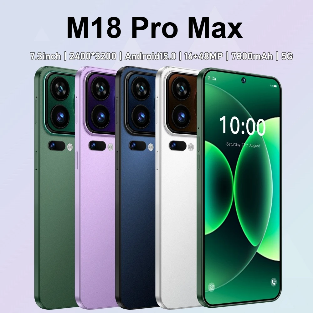 K-Touch M18 Pro Max Smartphone 5G 7.3inch Full Screen 7800mAh Mobile Phones Android Cell Phone 5G Dual SIM Global Version Unlocked 22GB 2TB Smart Phones