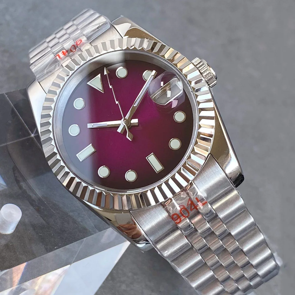 36 مللي متر 39 مللي متر أمة الله الأرجواني الهاتفي NH35A 20ATM الغوص التلقائي الرجال ساعة الفولاذ المقاوم للصدأ حزام الياقوت الزجاج الشريحة مشبك 2024 #3