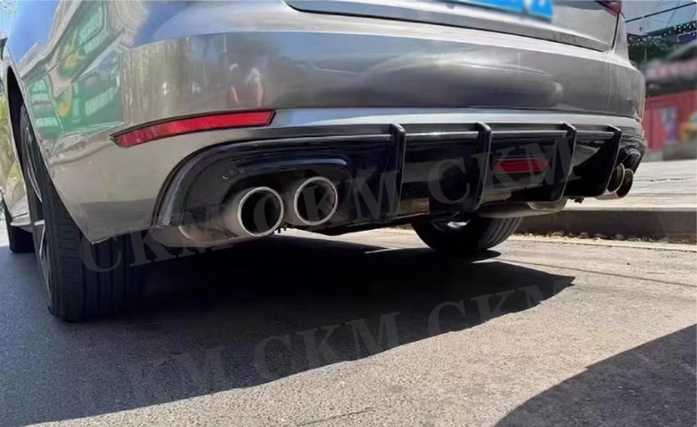 

For Audi A4 S4 B9 2017-2019 Sline Rear Bumper Lip Spoiler With Light ABS Body Kits Rear Diffuser Protector