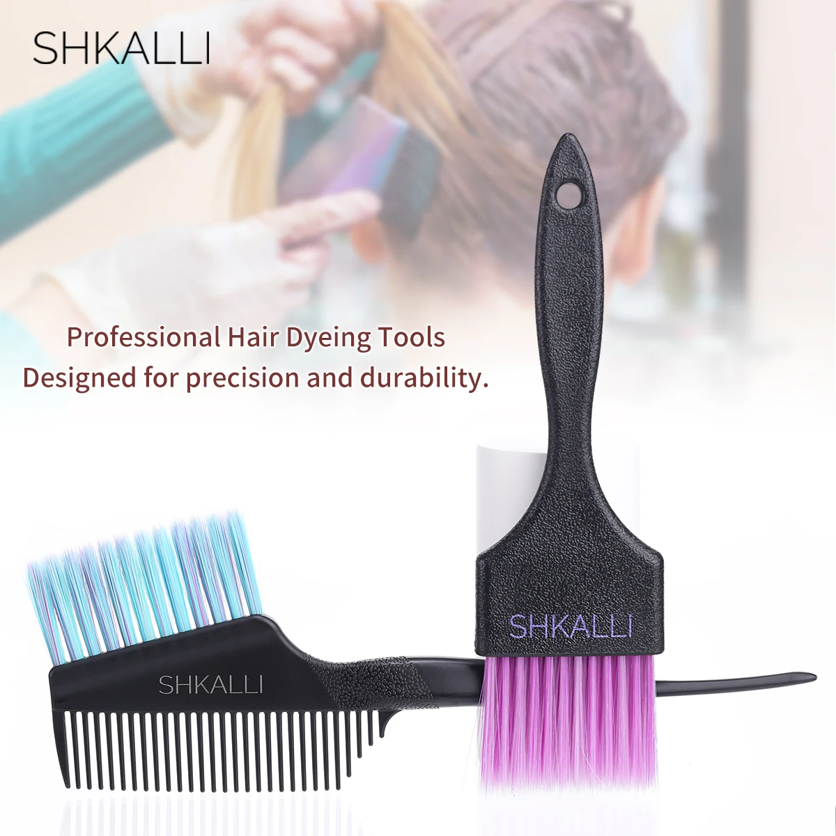 Professional Hairstylist Hair Coloring Tools: Wide Brush, Balayage Brush, Coloring Comb for Precise Application & Dye Mixing