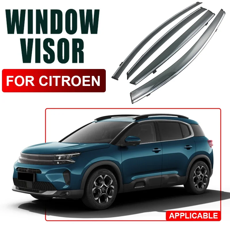 

4pcs PC For CITROEN C5X C5 AIRCROSS C4 PICASSO DS7 2013-2025 Car Window Visor Waterproof Protect Rain Shelter Auto Accessories