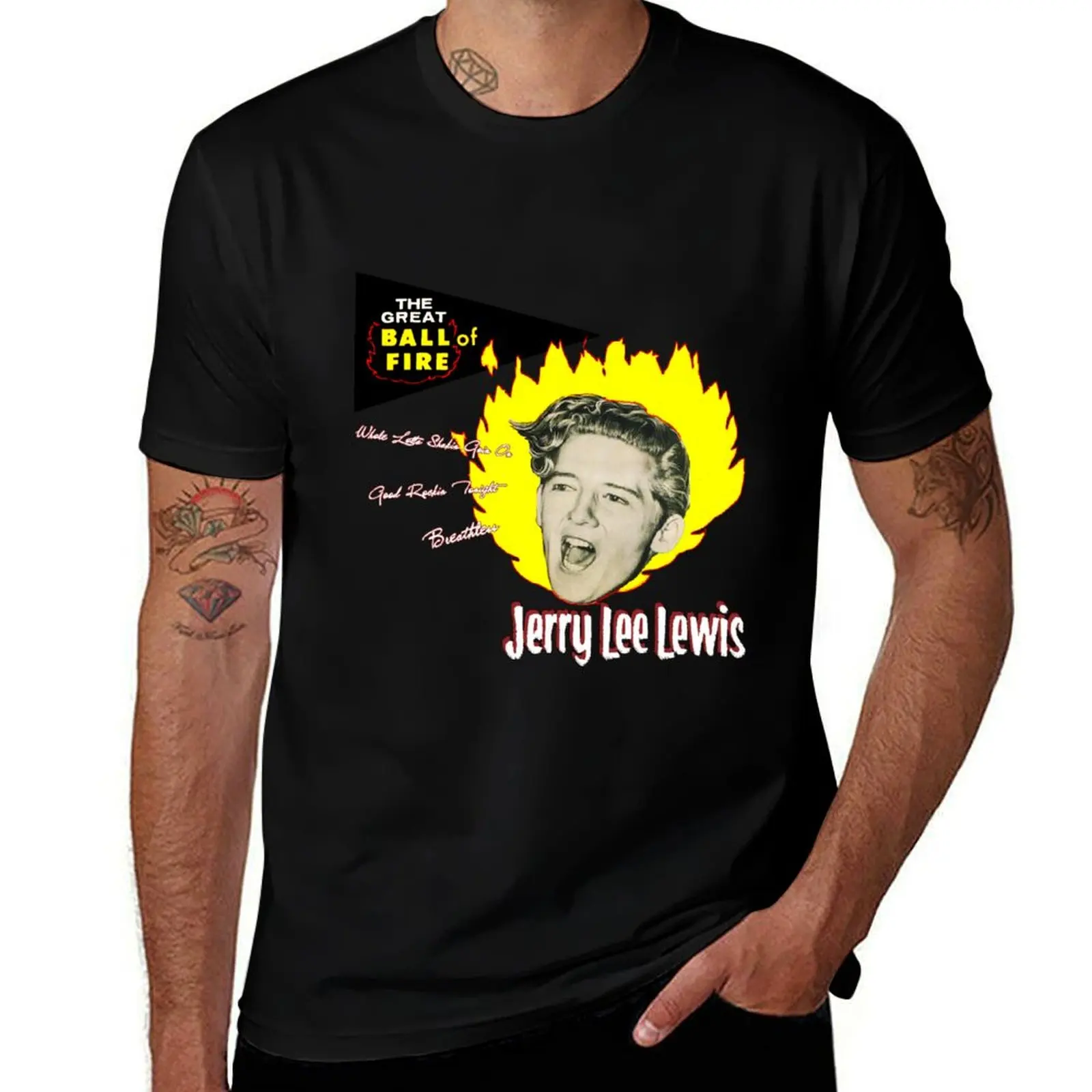 

Jerry Lee Lewis - The Great Ball of Fire! T-Shirt Anti-Fade Casual Tee Shirt