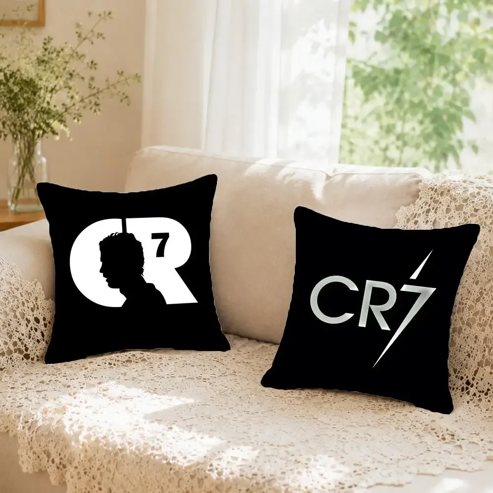 Famous athlete Cristiano Ronaldo Cushion Cover Faux fur decorative Dark academia style Cat scratching post Rustic Spa pillow