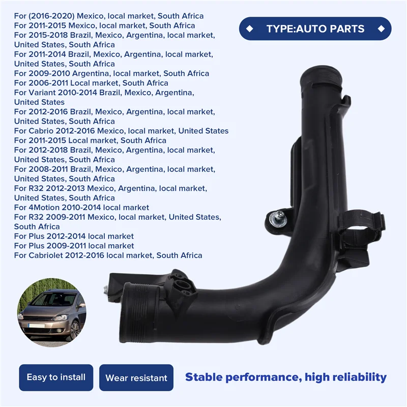 أنبوب تهوية مبتكر للمحرك الداخلي جديد 1K0145770AE لشركة فولكس فاجن CC 12-17 بيتل جيتا جولف سكودا مقعد خرطوم هواء