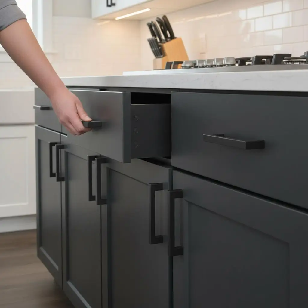 

Набор из 10 ручек для шкафов, 3 дюйма / 76 мм (от центра до центра), тонкие квадратные, для кухонных шкафов и ящиков, из нержавеющей стали, современные, для кухонной мебели