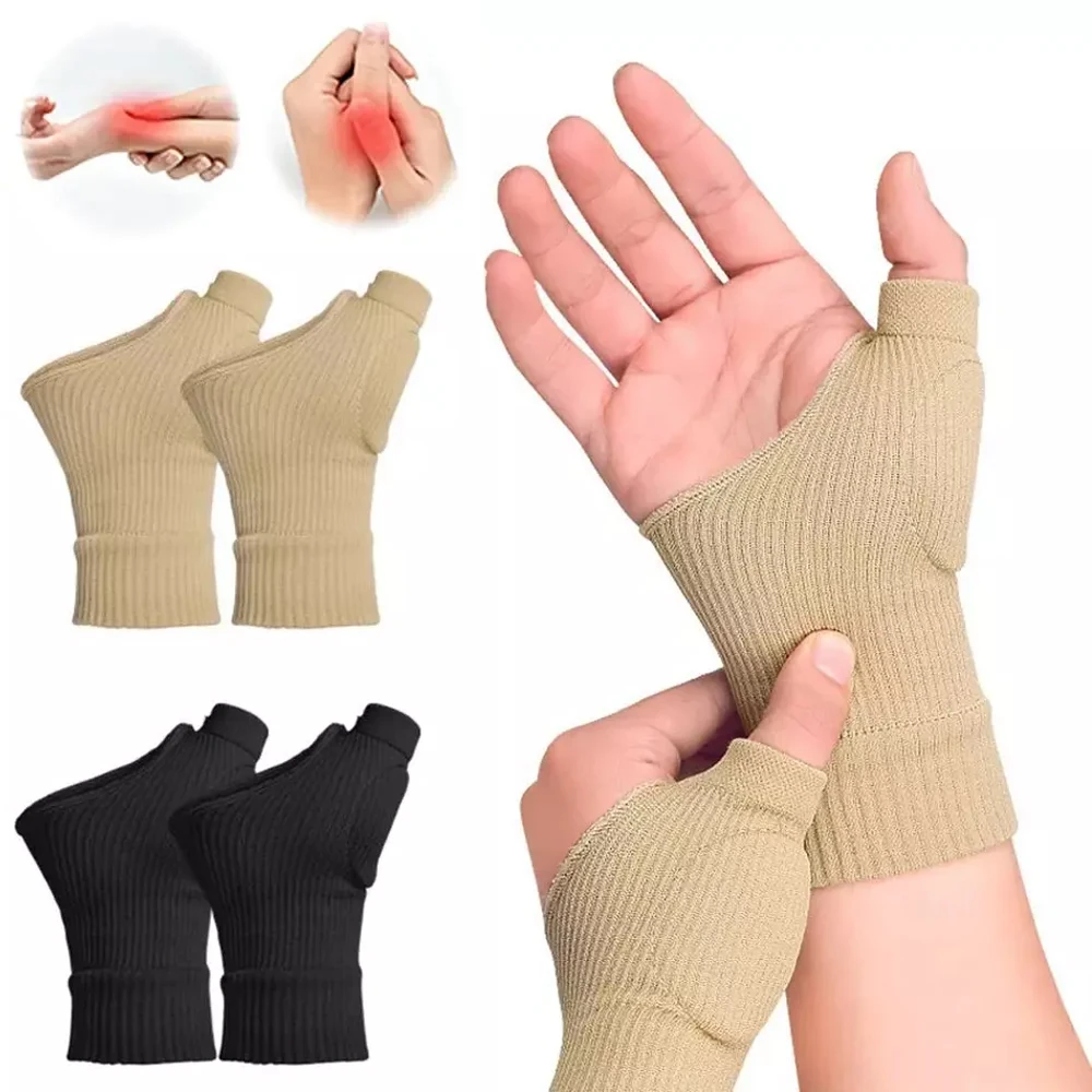 

1Pair Wrist Thumb Compression Arthritis Gloves, Breathable Wrist Support Brace Wrist Sleeve With Gel Thumb Injury Pads