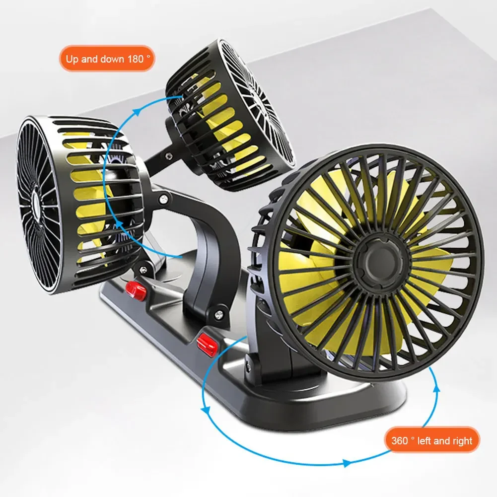 

USB/12V/24V Car Cooling Air Circulator Fan Car Cooling Air Fan 2 Speeds 360 Degree Rotatable for Car Truck Van SUV RV ATV Boat