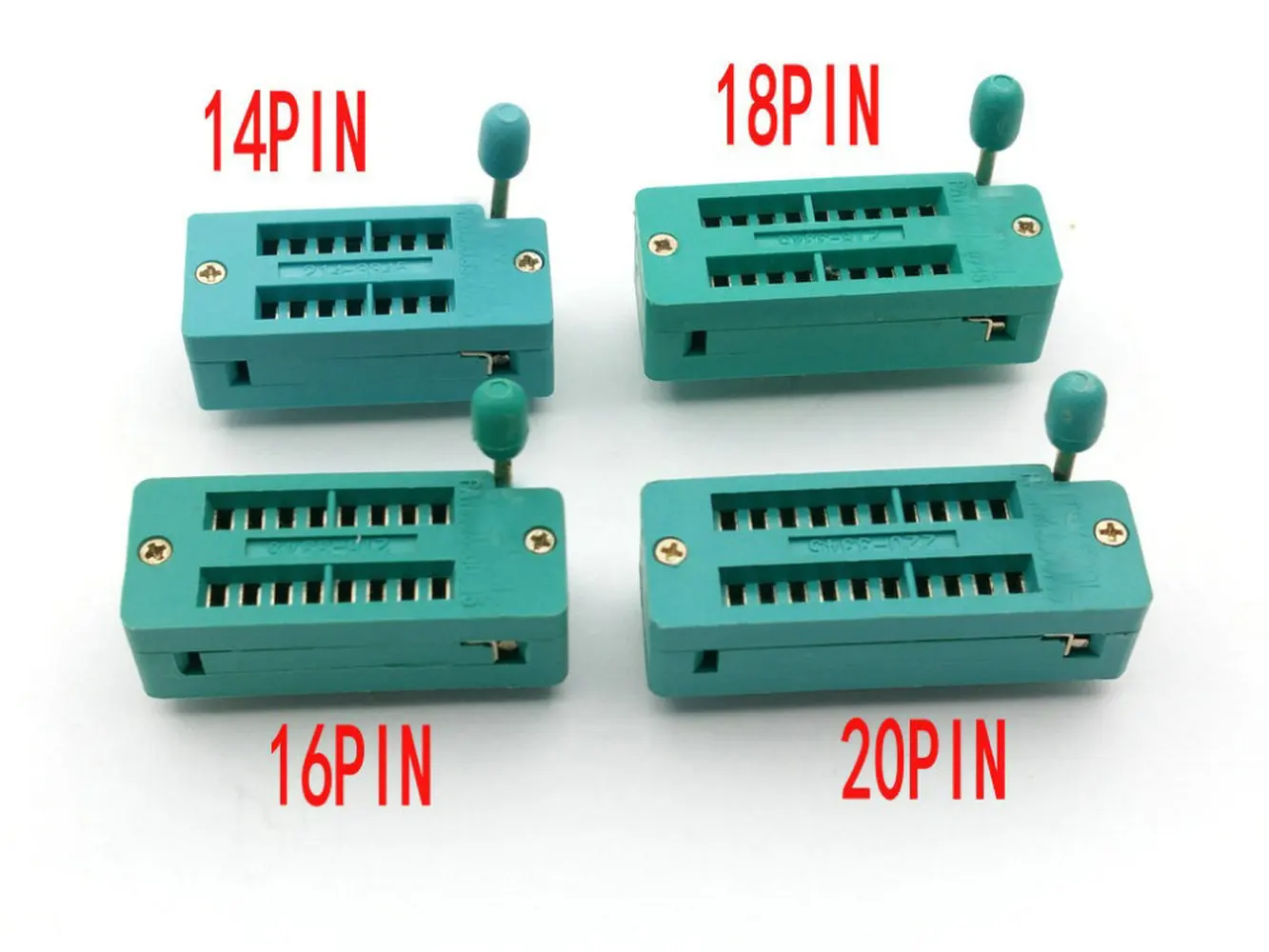 2pcs 14PIN 16PIN 18pin 20PIN ZIF socket for DIL ICs Textool Zero Insertion wide DIP test