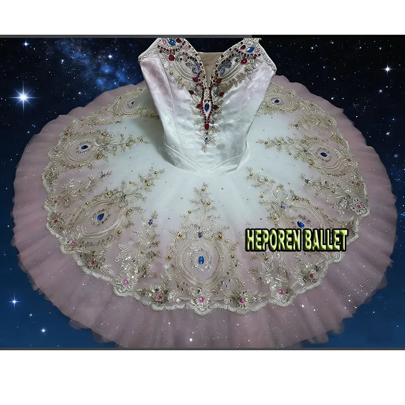 Professional Pink Peach Candy Fairy Ballet Tutu Dress,Romantic Paquita Variations Ballet Costume Tender Fairy Balet Tutus