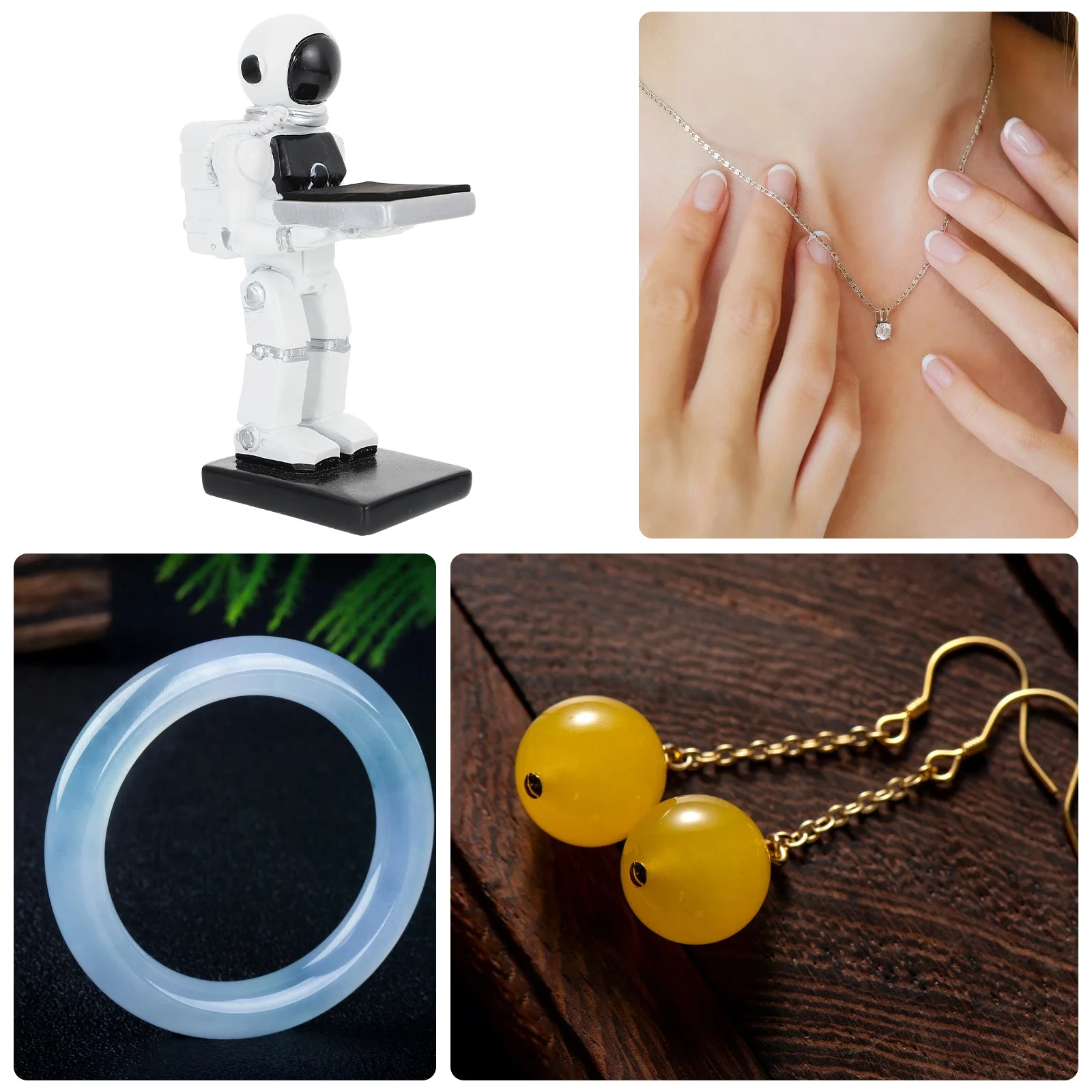 الراتنج ساعة عرض موقف رائد الفضاء شكل ساعة التخزين المنظم سوار حامل معرض المجوهرات الإبداعية ديكور المنزل مكتب