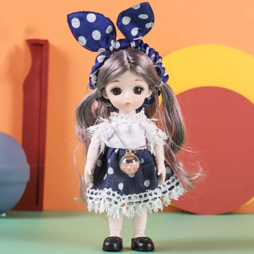 

Mini Dolls with Clothes BJD Dolls Dress Up 13 Movable Joints Simulated Eye Hinge Doll Enamel Cute Removable Joints Doll Kids Toy