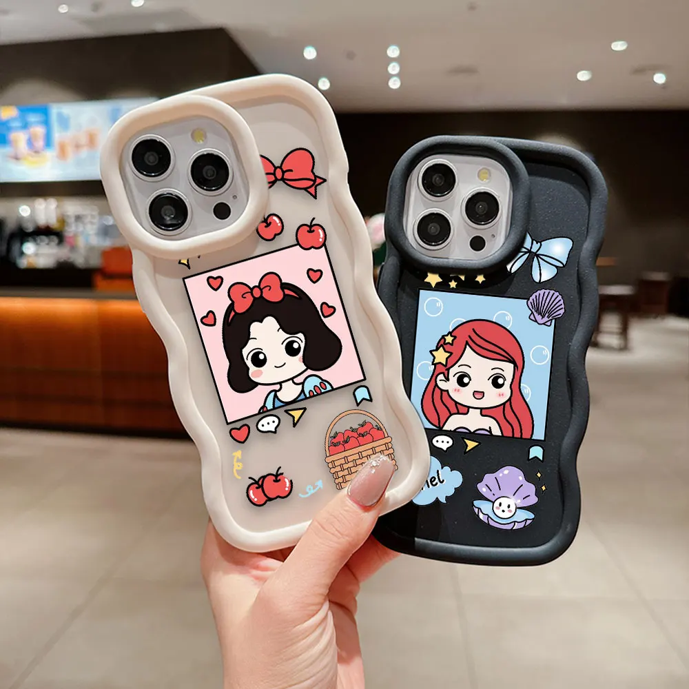 Cartoon Disney Princess Ariel 3D Wave Case For Huawei P40 NOVA 3I 7I Y70 Y71 Y7 Y9 HONOR X7A X8 X8A X9 9X 70 Magic 5 LITE Case