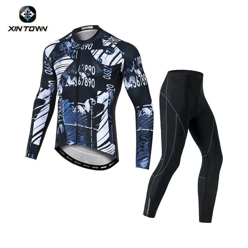 

XINTOWN Fanshu New Summer Men's Long Sleeve Cycling Suit Racing Bike Clothing