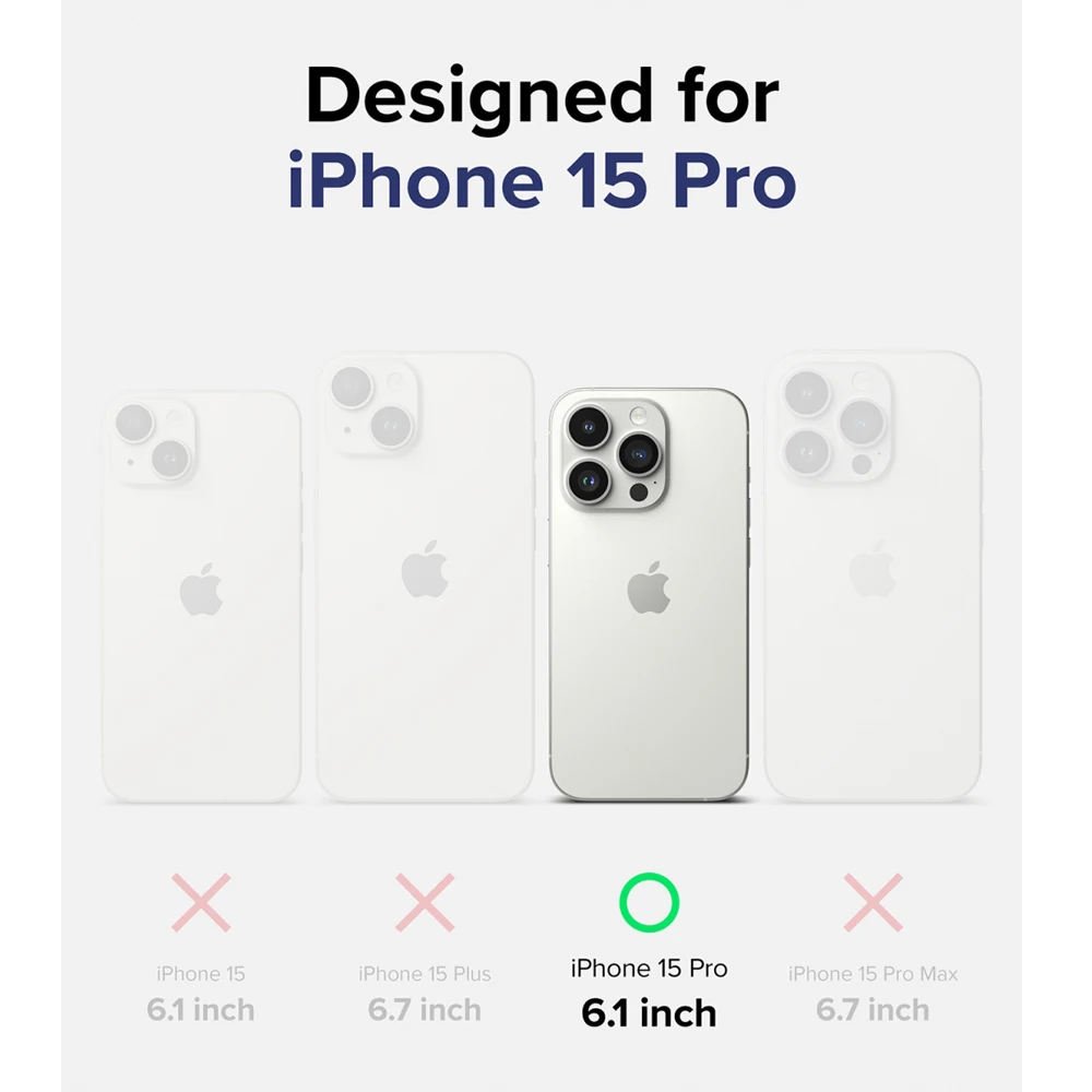 Ringke Fusion for Apple iPhone 15 Pro Case (2023) Clear Back and Soft TPU Frame Hybrid 6.1 Inches Cover