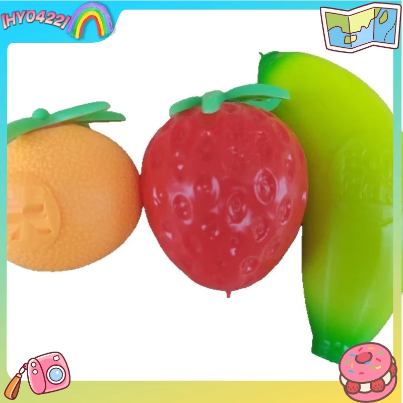 3pcs Trending Viral Simulation Strawberry Orange Banana Squishy Toy Slow Rising Stress Relief Squeeze Toy for Crossborder