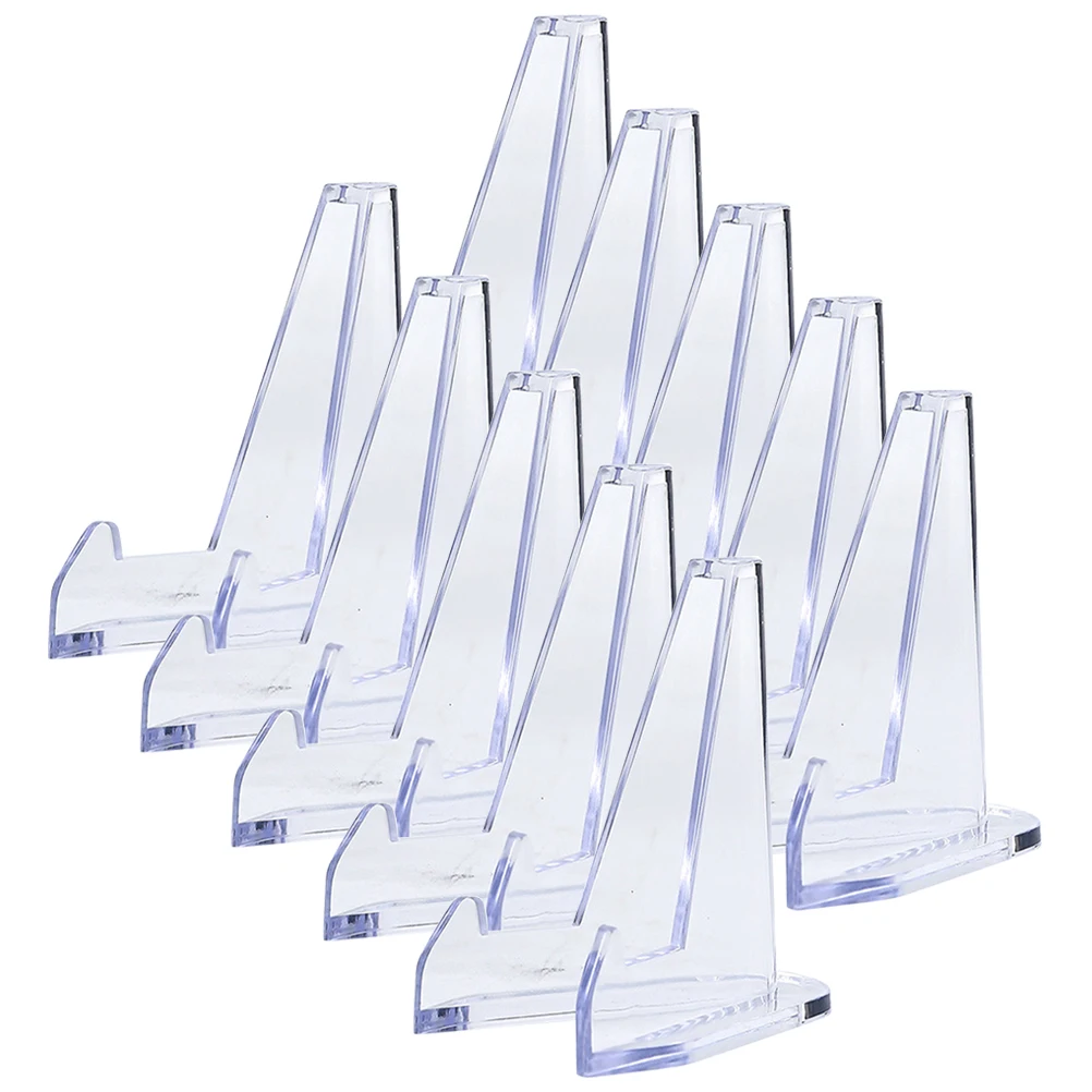 

10pcs Photo Clear Acrylic Display Stand For Collectibles Plate Picture Artwork Wedding Home Office Use Crystal Easel Rack Multi