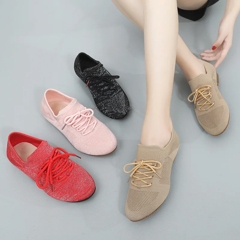 XIHAHA Women's Sneaker Training Teacher Latin Girl Dance Shoes Indoor Outdoor Square Jazz Ballroom Woman Ballet Shoes