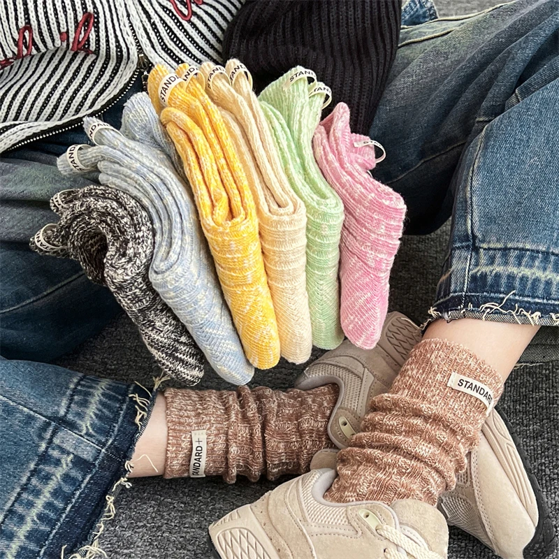 Women\'s Socks Korean Style New Winter Colorful Socks Female Breathable Warm Fresh Fashion Casual Crew Socks For Girls Street