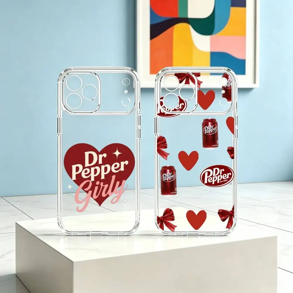 Cherry Drink Dr Pepper-R  Phone Case For iPhone 17 16 15 14 13 12 11 Mini Pro Max Plus Transparent Cove Gift