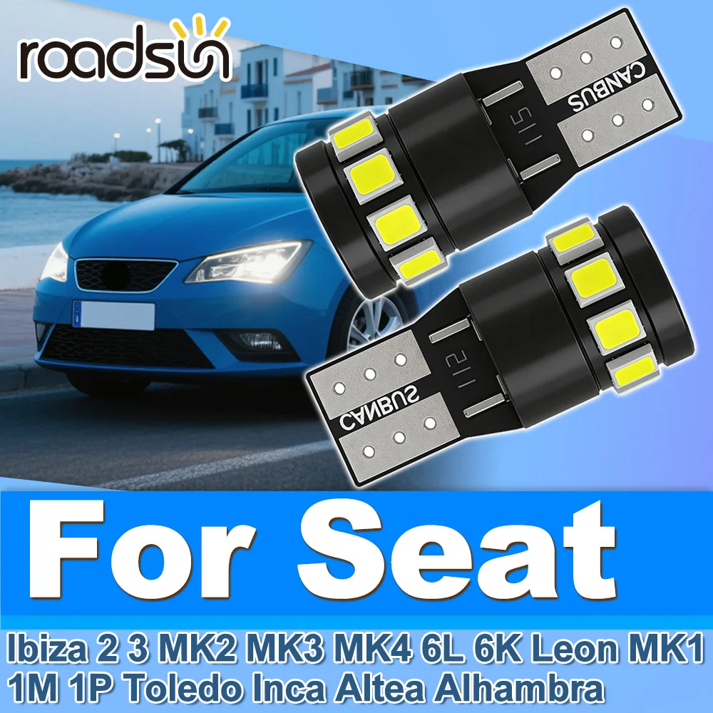 

Roadsun 2PCS For Seat Ibiza 2 3 MK2 MK3 MK4 6L 6K Leon MK1 1M 1P Toledo Inca Altea Alhambra Upgrade Ultra LED Clearance Lights