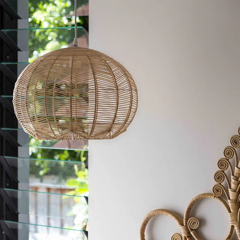 Japanese Wabi Sabi Vine Weaving Pendant Light Vintage Atmosphere Hanging Lamp Living Room Homestay Restaurant Ceiling Chandelier