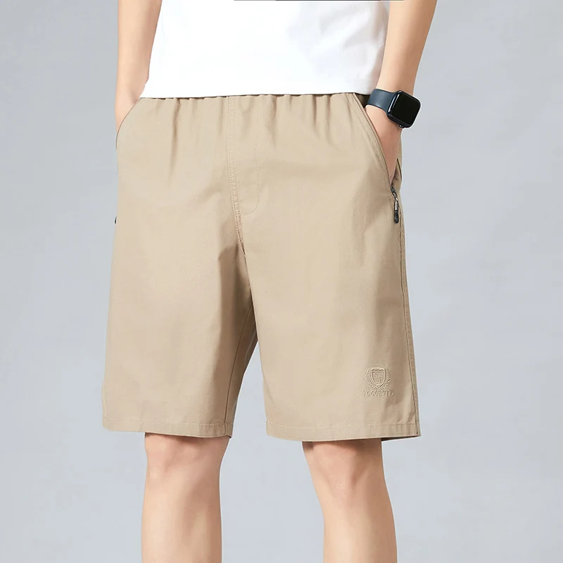 Nice Big Size Men's Sports Casual Shorts Zipper Pocket Board Shorts Man Fashion Baggy Solid Comfortable Beach Running Short Pant