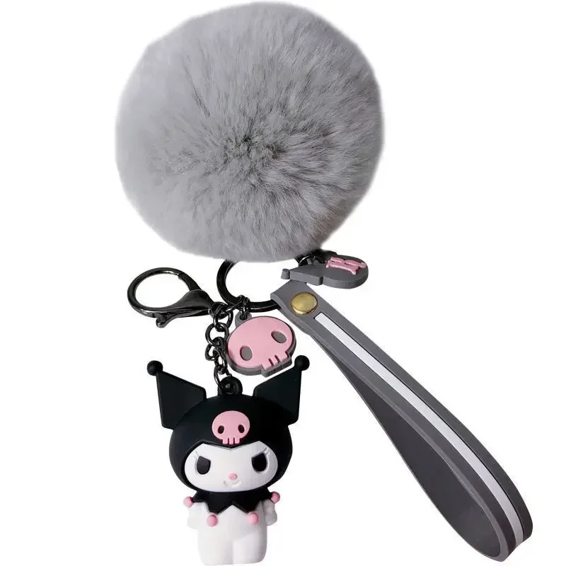 New Sanrio Family Keychain Pendant Cute Kuromi Melody Cinnamoroll KT Cat A Variety of Girly Heart Plush Jewelry Gifts