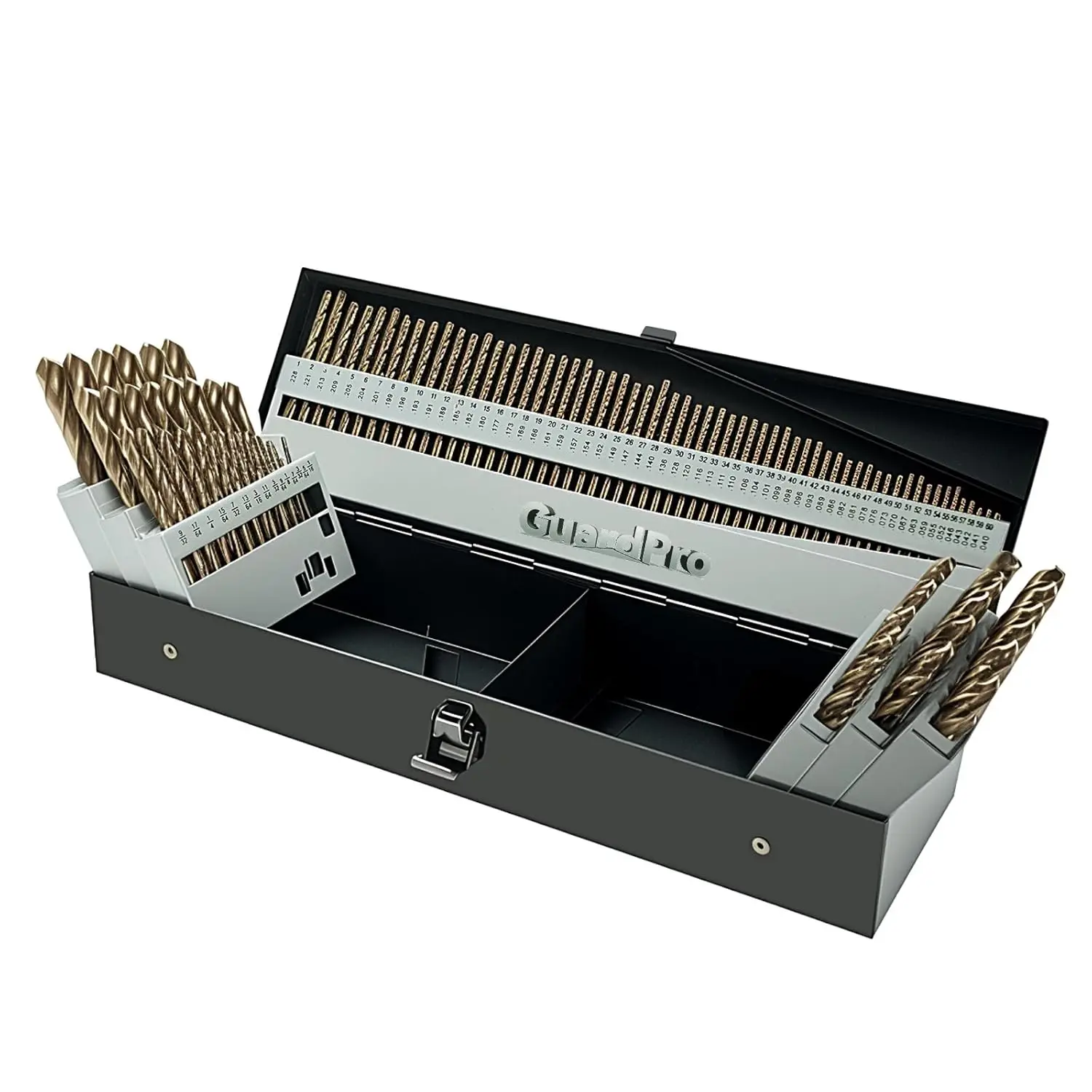 

Набор из 115 кобальтовых сверл из быстрорежущей стали с углом заточки 135 градусов для металла, пластика, дерева, с кейсом для хранения