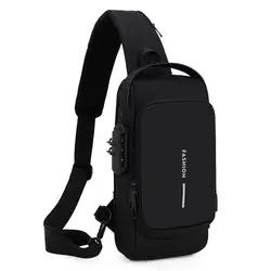 Men's Bag Multifunction Shoulder Bag Anti Theft USB Messenger Pack Man Crossbody Cross Body Travel Sling Chest Bags Pack