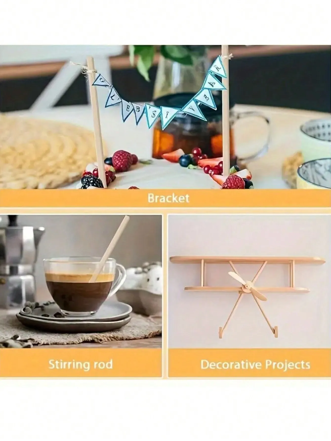 Unfinished Square Wood Dowel Rods - 20Pcs Hardwood Balsa Wood Craft Sticks for DIY Projects & Model Building