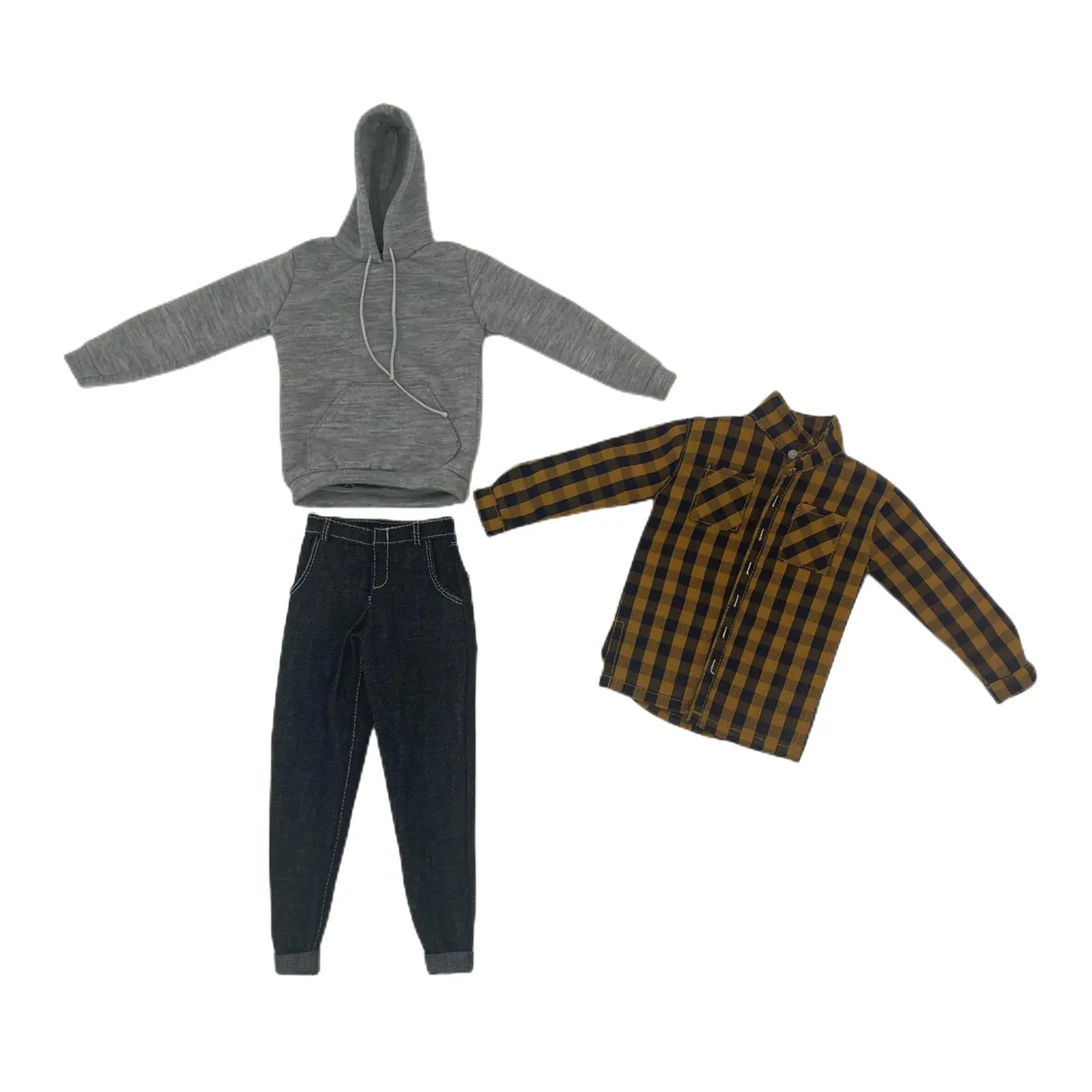 

3 шт., масштаб 1:6, мужская одежда, повседневный комплект одежды, полный костюм ручной работы для 12 дюймов, фигурки кукол, аксессуар, наряд