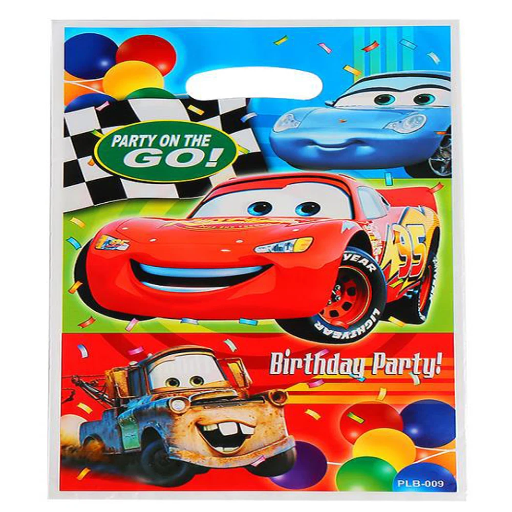 10pcs/lot Kids Lightning McQueen Theme Boys Favors Happy Birthday Party Gifts Surprise Candy Bags Decorations Loot Bags