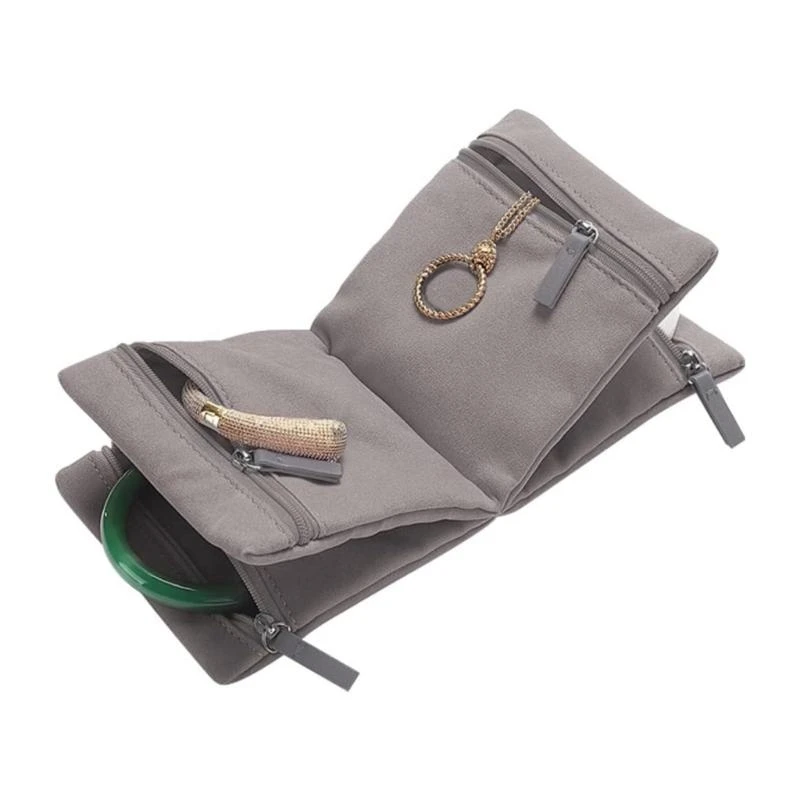 

C1FC Travels Jewelry Organizers for Women Necklace Holder and Earrings Storage Bag in Pink for Fashionable Travelersr