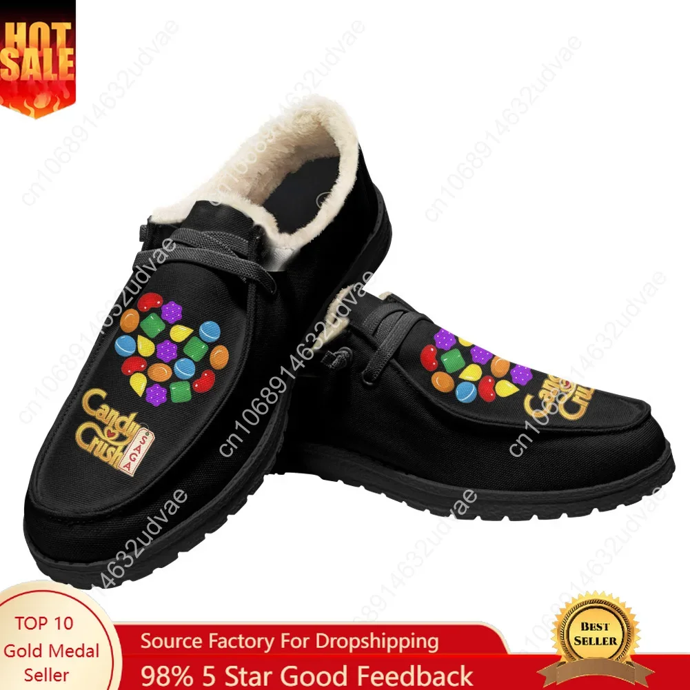 

Candy Crush Saga Casual Shoes Plush Flat Shoe Men Woman Breathable Casual Outdoor Lightweight Footwear Couple Custom Made Shoe