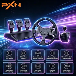 PXN V99 Racing Wheel Simulator, 3.2Nm Force Feedback Gaming Steering Wheel for Windows PC, PS4, Xbox One, Series X/S