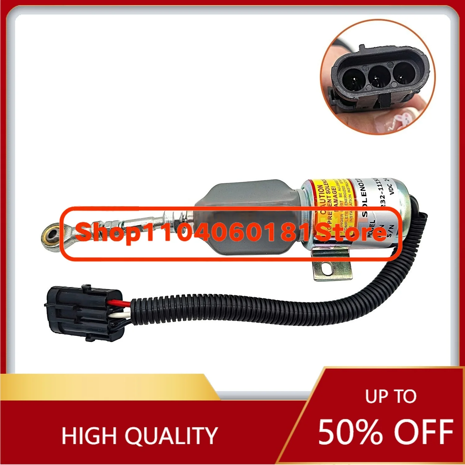 R215-7 New Engine Excavator Accessory Flameout Switch Solenoid Valve 232-1115030