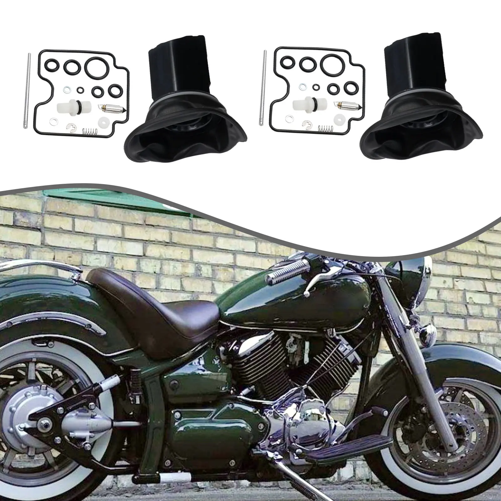 

DIY Maintenance Made Easy with Carburetor Plunger Diaphragm Repair Kit for XVS 1100 Drag Star 1999 2007 2 Sets